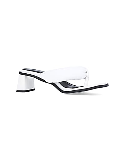 360 degree animation of product White padded heeled mules frame-17