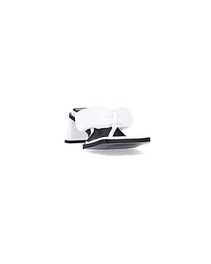 360 degree animation of product White padded heeled mules frame-20