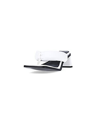 360 degree animation of product White padded heeled mules frame-23