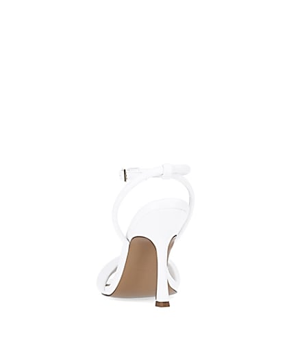 360 degree animation of product White padded heeled sandals frame-8