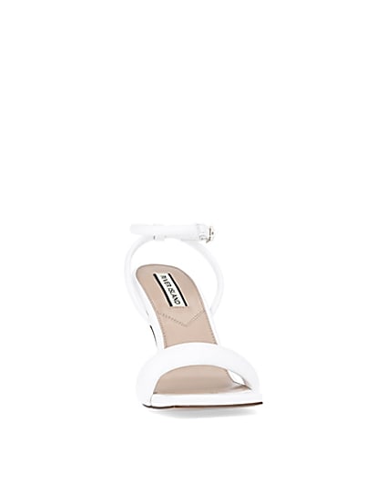 360 degree animation of product White padded heeled sandals frame-20