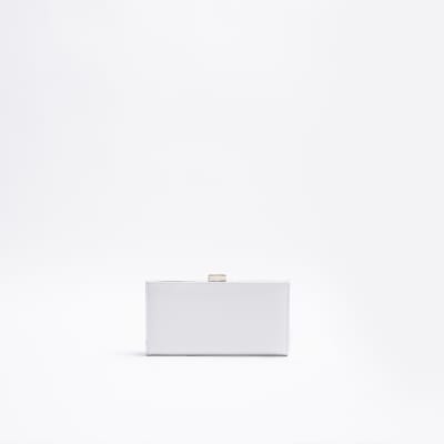White patent RI embossed purse