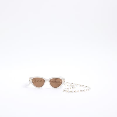 White Pearl Chain Sunglasses
