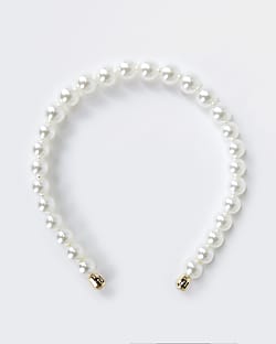 White pearl headband