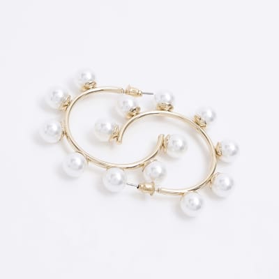 River island pearl earrings store