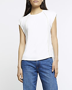 White piped t-shirt