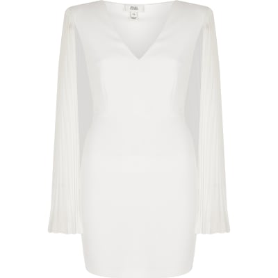 river island black and white pleated dress