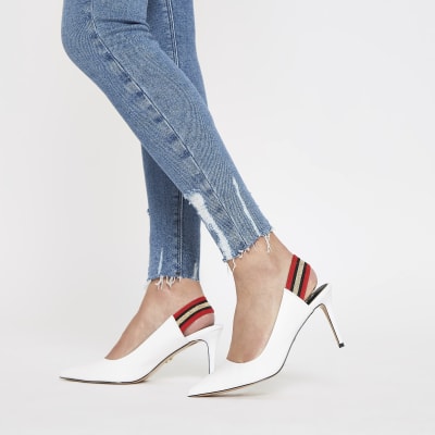 river island white court shoes