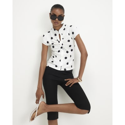 Polka Dot Keyhole Top