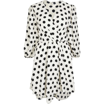 black and white polka dot dress river island