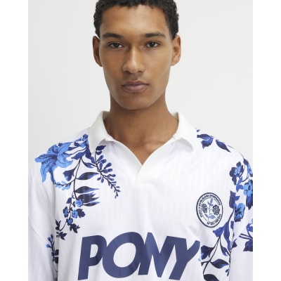 White Pony Oversized Floral Football Top