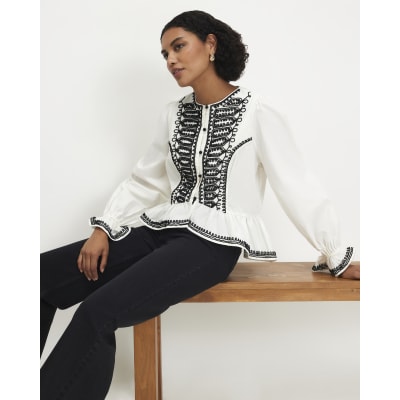 Poplin Drummer Style Peplum Top
