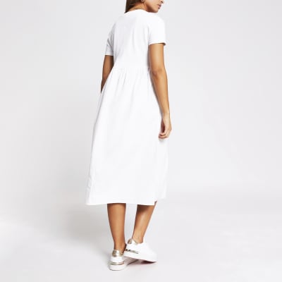 river island white shirt dress