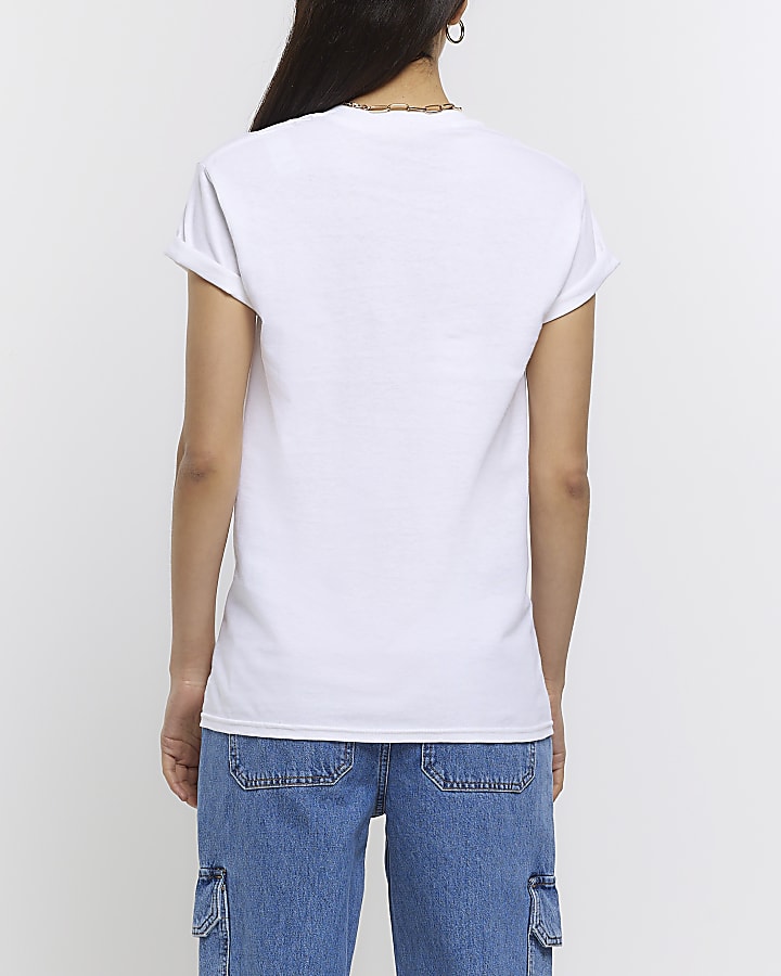 White print T-shirt