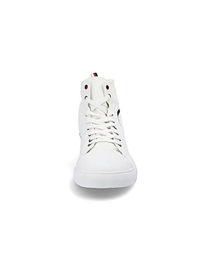 360 degree animation of product White Prolific canvas high top trainers frame-21
