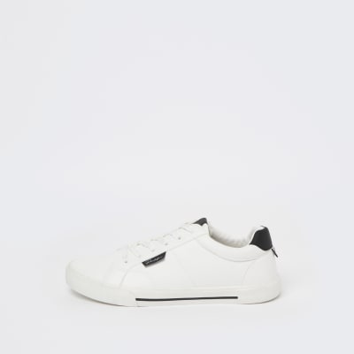mens white lace up trainers