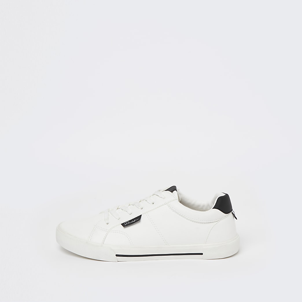 White Prolific lace up trainers | River Island