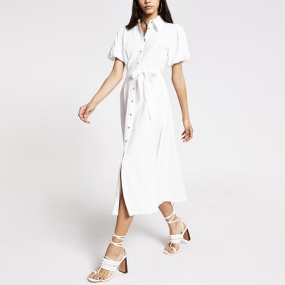 t shirt dress with puff sleeves