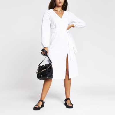 river island wrap midi dress