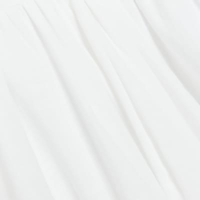White puff sleeve mini dress | River Island
