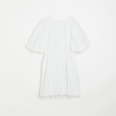White puff sleeve mini dress River Island