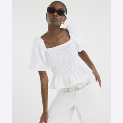 Shirring Puff Sleeve Topホワイトprankproject PRANK PROJECT（プランクプロジェクト）の「シャーリング