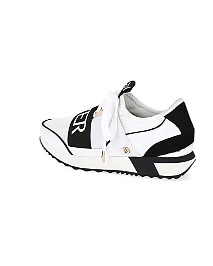 360 degree animation of product White pull on runner trainers frame-5