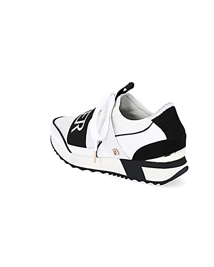 360 degree animation of product White pull on runner trainers frame-6