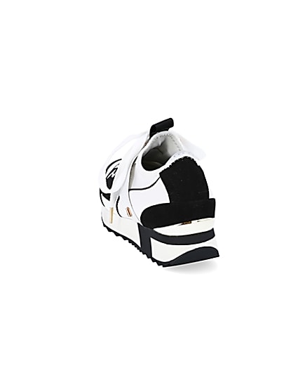 360 degree animation of product White pull on runner trainers frame-8