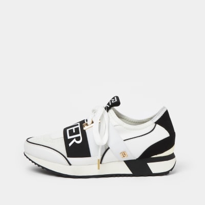 White Pull On Runner Trainers River Island