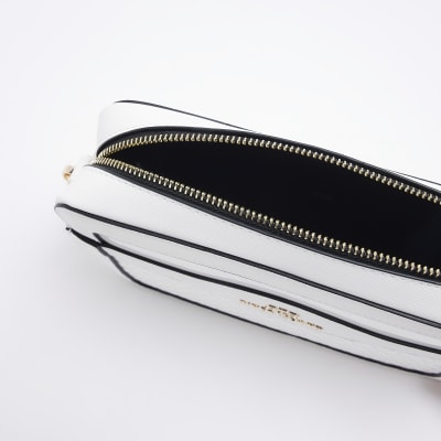 White quilted panel cross body bag River Island