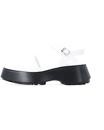 360 degree animation of product White quilted platform sandals frame-3