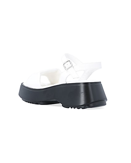 360 degree animation of product White quilted platform sandals frame-6