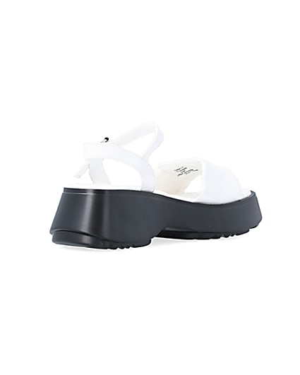 360 degree animation of product White quilted platform sandals frame-12