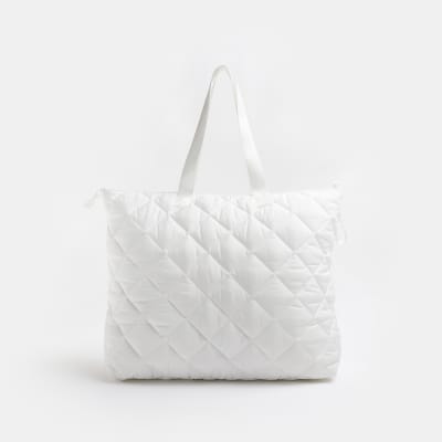 elia quilted puffer tote bag