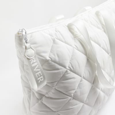 elia quilted puffer tote bag