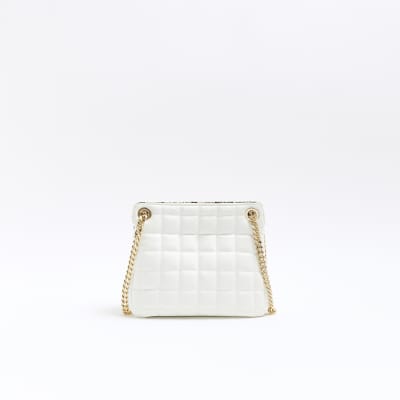 White quilted shoulder bag River Island