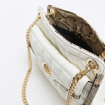White quilted shoulder bag River Island