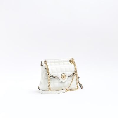 White quilted shoulder bag River Island