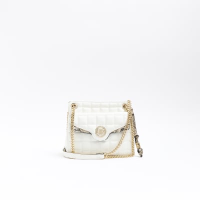 White quilted shoulder bag