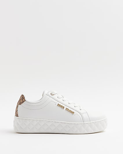 White quilted sole trainers