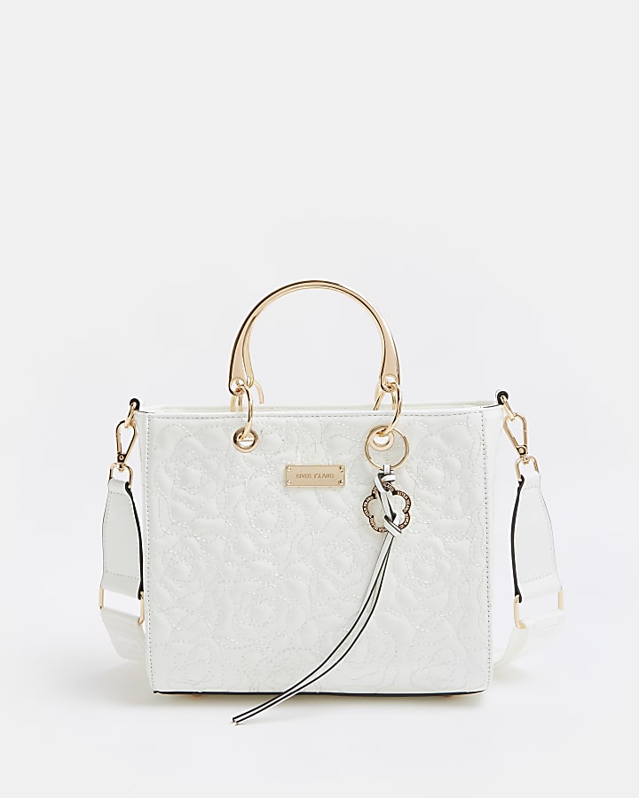 White quilted tote bag