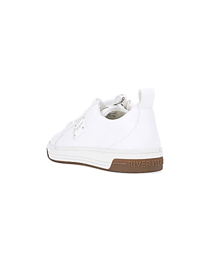 360 degree animation of product White quilted trainers frame-7