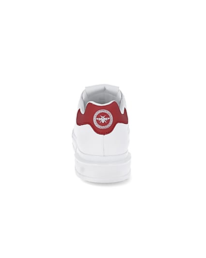 360 degree animation of product White red back tab trainers frame-9