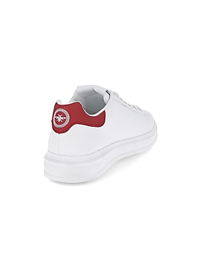 360 degree animation of product White red back tab trainers frame-11