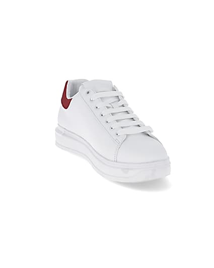 360 degree animation of product White red back tab trainers frame-19