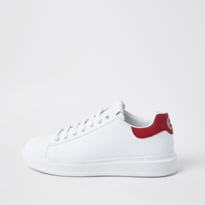 red and white trainers