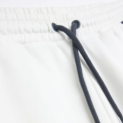 White regular fit colour block shorts