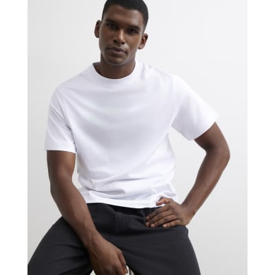 White Regular Fit Cotton Midweight T-Shirt