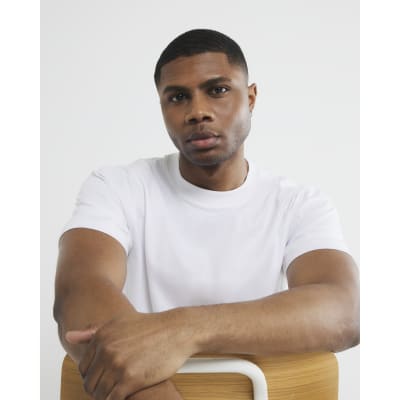 White Regular Fit Embroidered T-Shirt